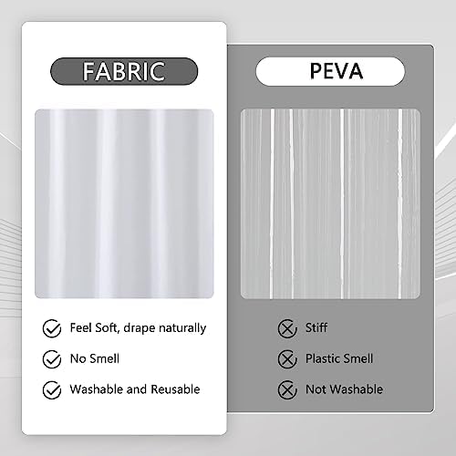 Eforcurtain Heavy Fabric Waterproof Shower Curtain Liner 72x78 Inch