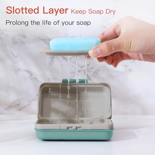 Quatish Bar Soap Holder Dish 1 Pack Blue