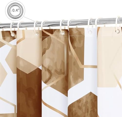 Litabel Brown and Grey Modern Shower Curtain 72x72 Inch