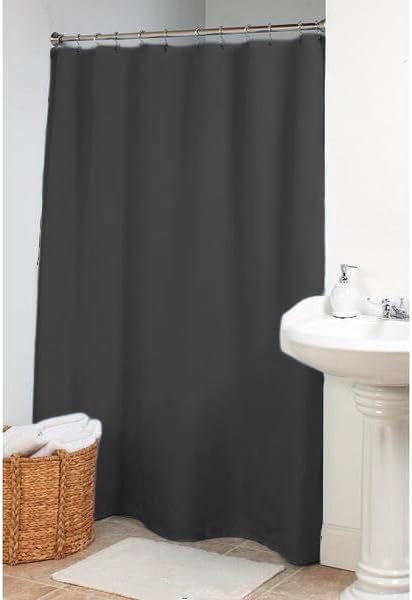 Broder MFG Fabric Shower Curtain Liner - Solid Black 70x72 1