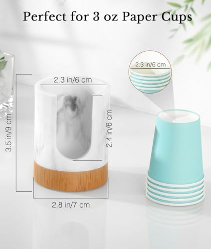 Luxspire Marble Resin Cup Dispenser for Bathroom