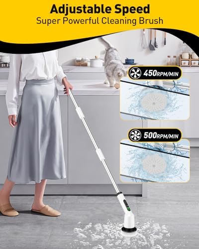Electric Spin Scrubber Bathroom Cleaner Cordless 2 Speed