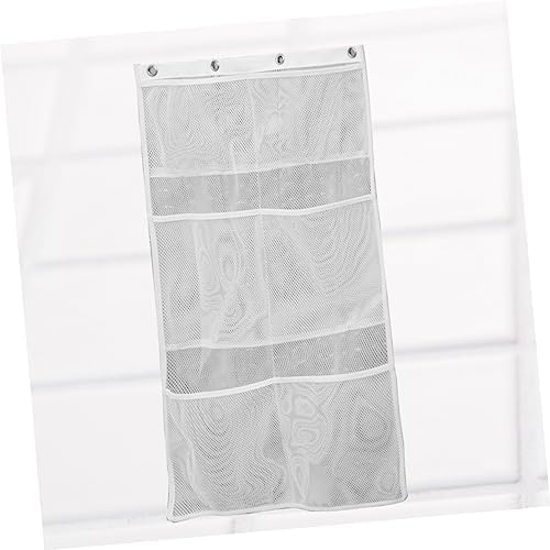 OKUMEYR Hanging Mesh Shower Organizer Bag - Space-saving White Storage Solution