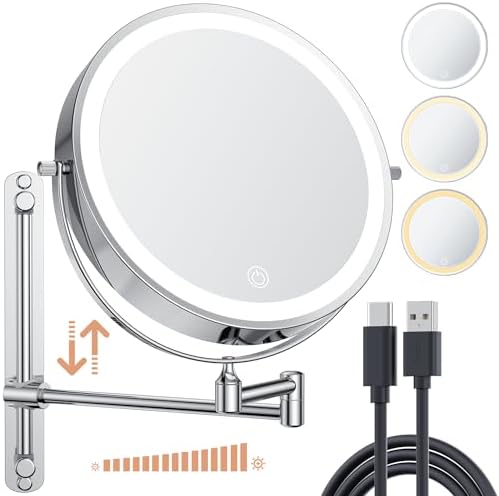 Anfauny 85 Height Adjustable Wall Mirror with 1X10X Magnification