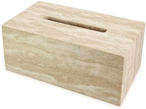 Noble and Light Marble Tissue Box Holder for Bathroom and Office
