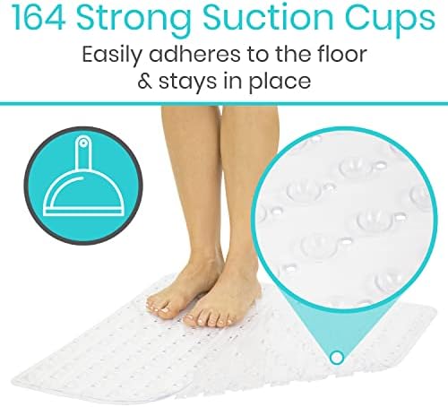 Vive Non-Slip Square Shower Mat with Suction Cups