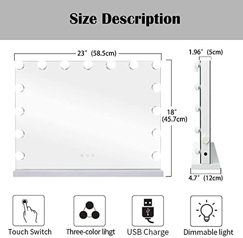 Zdorzi 228x181 Lighted Makeup Mirror with Touch Control