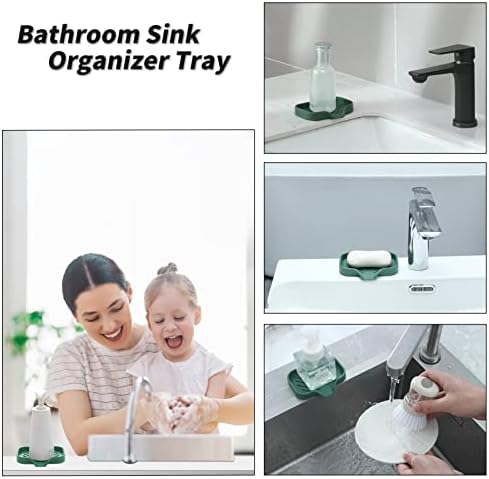 MicoYang Silicone Soap Dish with Drain Spout - Green 49x32 Inch