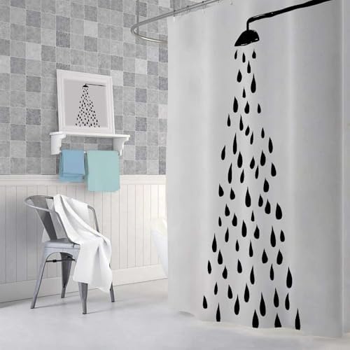 Ptrxobj Grey White Polka Dot Shower Curtain Set