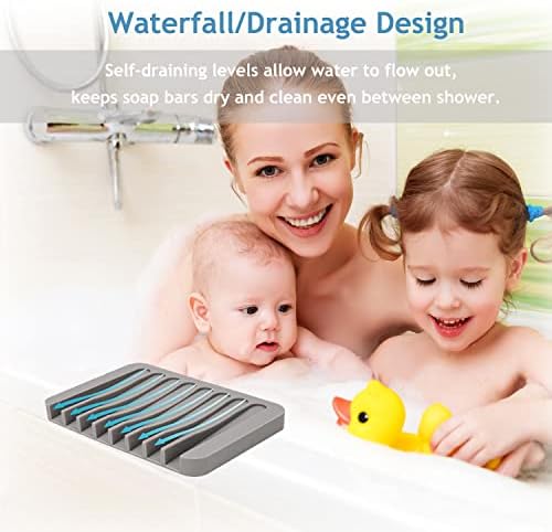 MODENGKONGJIAN Self Draining Soap Dish Set 3 Pcs