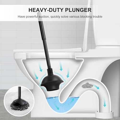 SetSail Toilet Brush and Plunger Set - Black