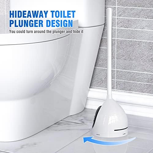 Uptronic Toilet Plunger with Holder - White