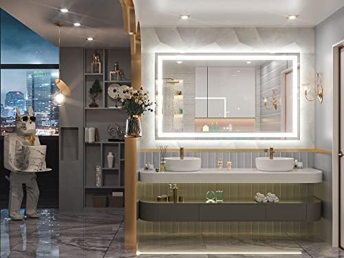 Keonjinn 60 x 36 LED Bathroom Mirror with Frontlit and Backlit