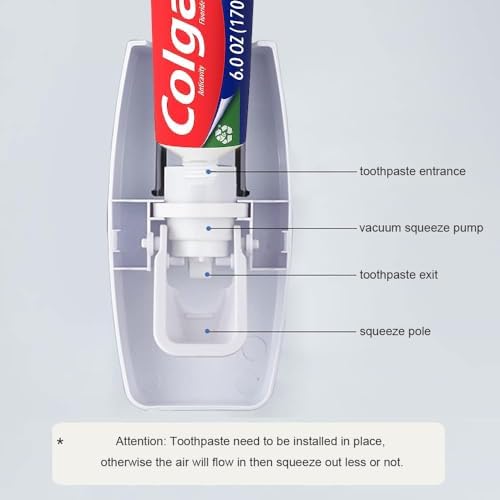 Basedidea Automatic Toothbrush Dispenser with Squeezer and Holder Set