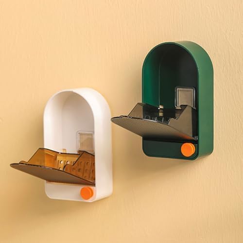 Wall Mounted Soap Box with Lid Hook and Drainage