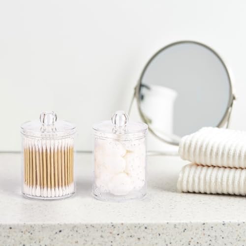 Tbestmax 4 Pack Q-tip Holder - Clear Plastic Bathroom Organizer