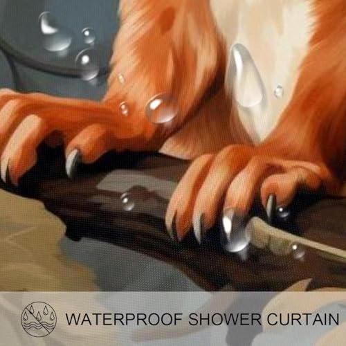 VAPOKF Cute Squirrel Shower Curtain Set with 12 Hooks