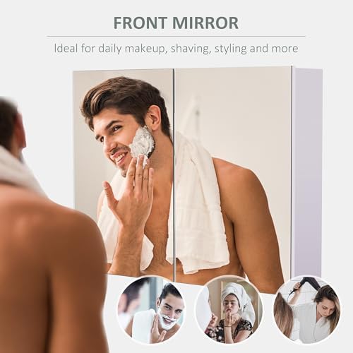HOMCOM 315 Inch Bathroom Mirror with Storage
