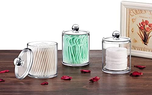 SheeChung 6 Pack Qtip Dispenser Clear Acrylic Jars