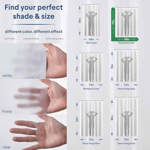 Clorox Premium White Shower Curtain Liner 70x72