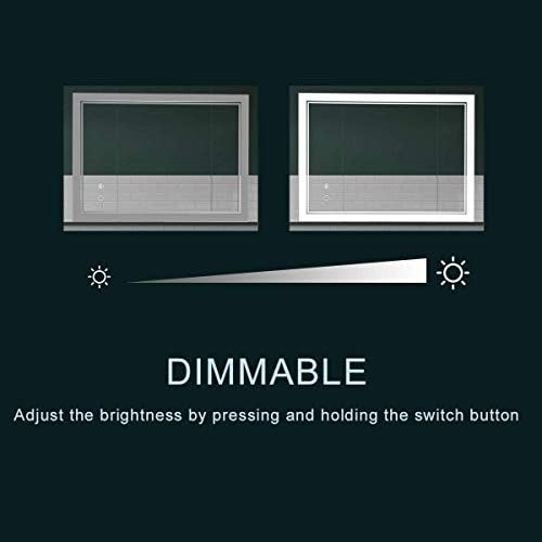 COOL2DAY 36x24 Inch LED Bathroom Mirror with Touch Control and Anti-Fog