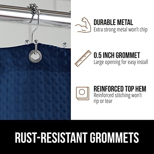Gorilla Grip Toilet Lid Cover and Waffle Shower Curtain 2-Pack