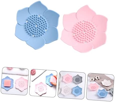 HOOTNEE 2pcs Silicone Soap Dish Draining Trays for Bar Soap