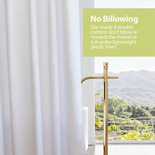 YISURE 100 Cotton Shower Curtain 72x72 White