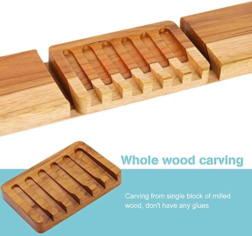 HTB Teak Soap Dish with Slanted Drainage Design
