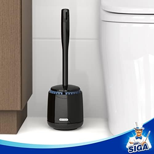 MRSIGA Toilet Bowl Brush and Holder Premium Black 1 Pack