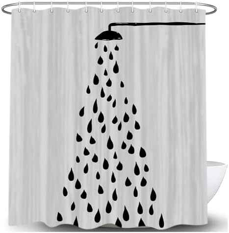 Ptrxobj Grey White Polka Dot Shower Curtain Set