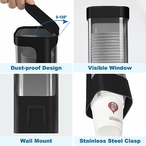 IWNTWY Wall Mount Cup Dispenser for Small Cups