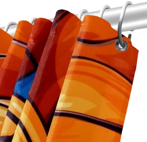 VAPOKF Basketball Shower Curtain with 12 Hooks 60x72 Inches