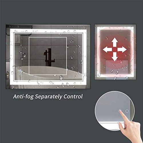 COOL2DAY 36x24 Inch LED Bathroom Mirror with Touch Control and Anti-Fog
