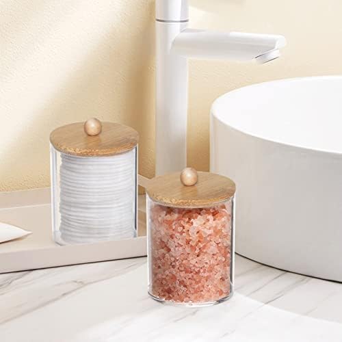Tbestmax 4 Pack Qtip Holder with Bamboo Lids 1