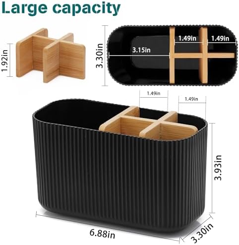 GFWARE Black Toothbrush Holder Organizer