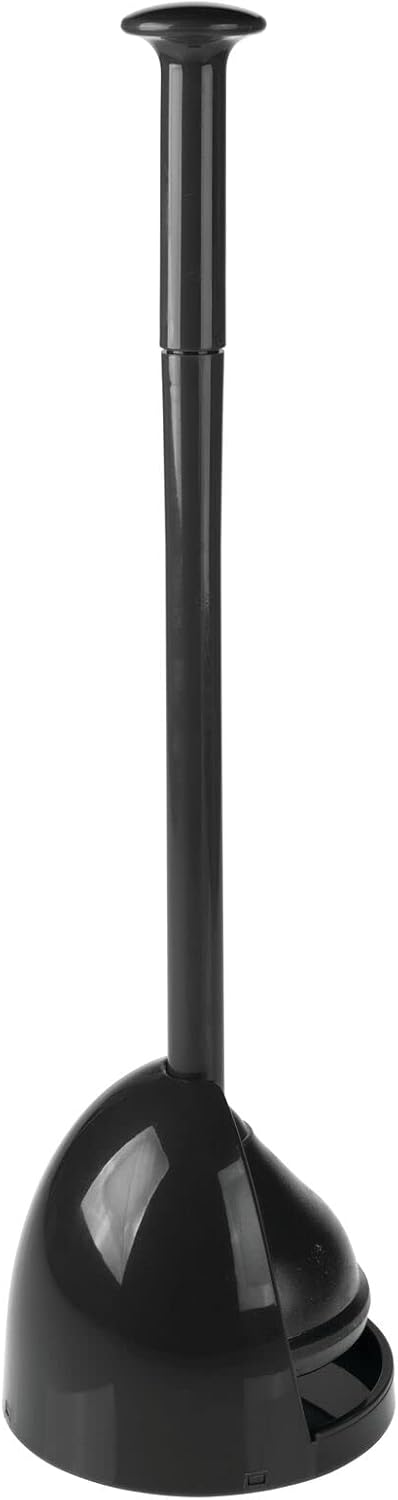 mDesign Toilet Plunger with Holder - Black
