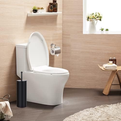 Gecious Black Toilet Plunger with Holder