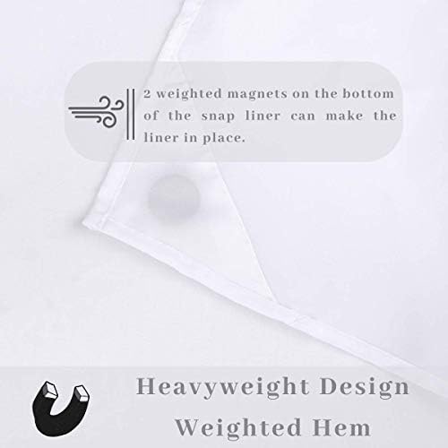 Ecoehoe Magnetic 12-Button Shower Liner - 70x585 Inch Machine Washable