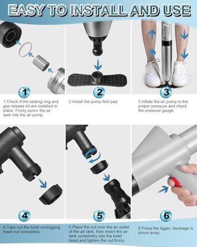 LIVEHITOP High-Pressure Toilet Plunger with Air Drain Clog Remover