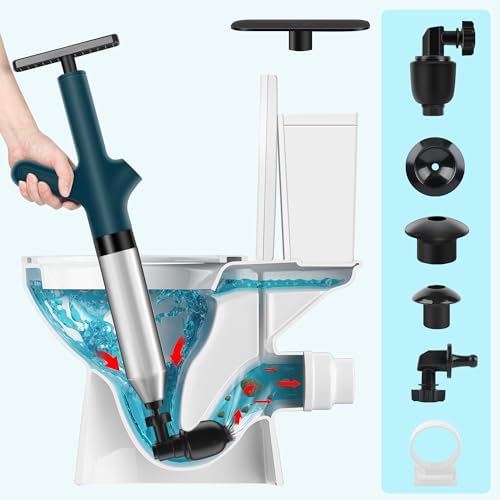 WEIDUOMALY Heavy Duty Toilet Plunger with Pressure Gauge