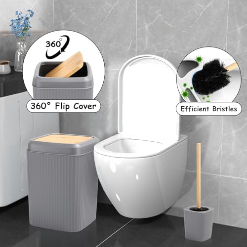 23-Piece Grey Bathroom Accessories Set - Modern Durable