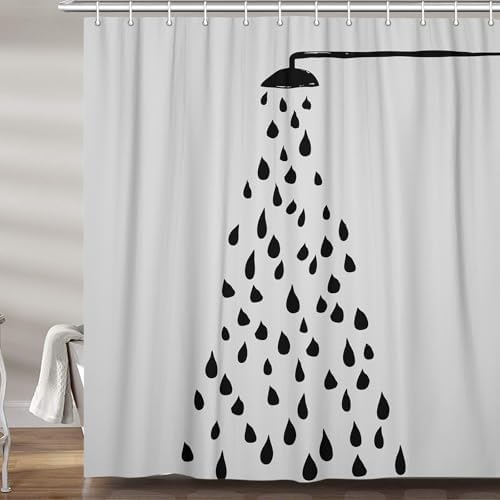 Ptrxobj Grey White Polka Dot Shower Curtain Set
