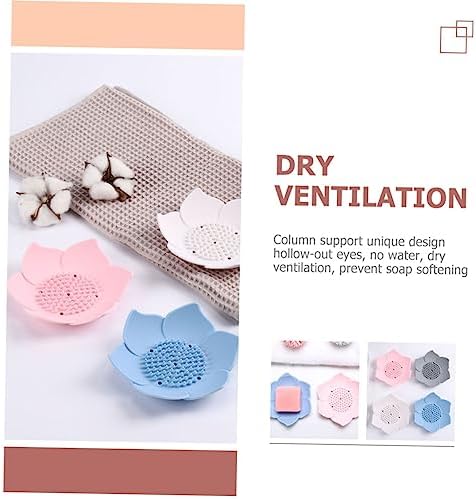2pcs Silicone Soap Holder with Drainage for Bathroom Kitchen