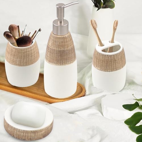 CERBIOR 4-Piece Ceramic Bathroom Accessories Set