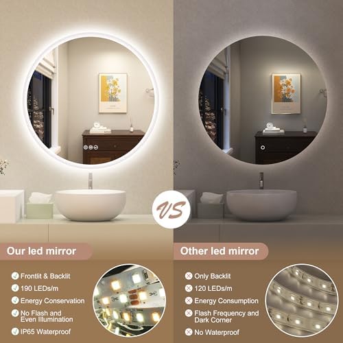 32 inch LED Bathroom Mirror with Bluetooth Speaker and Anti-Fog Light