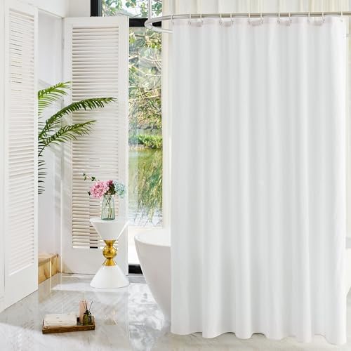 YISURE 100 Cotton Shower Curtain 72x72 White