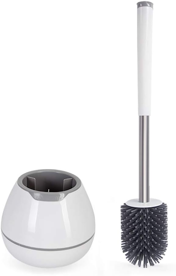BOOMJOY Toilet Brush and Holder Set - White