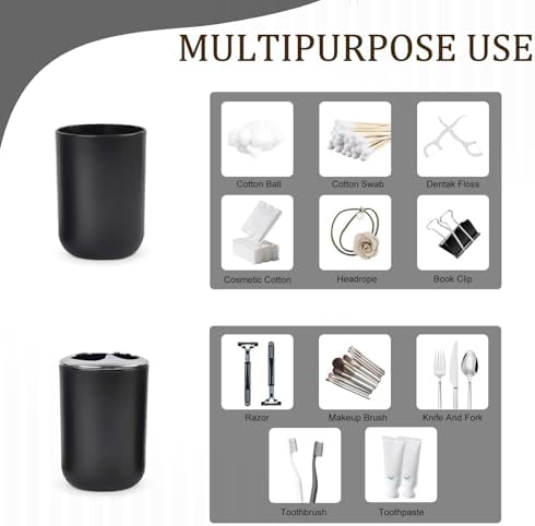 CERBIOR 6 Piece Bathroom Accessory Set Shiny Black