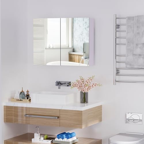HOMCOM 315 Inch Bathroom Mirror with Storage